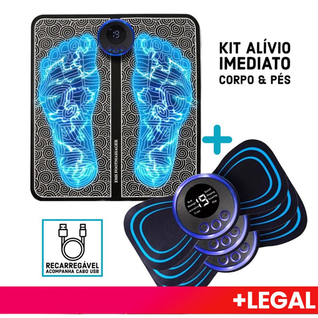 Massageador Elétrico Portátil para Pés – Alívio Imediato da Dor e Relaxamento